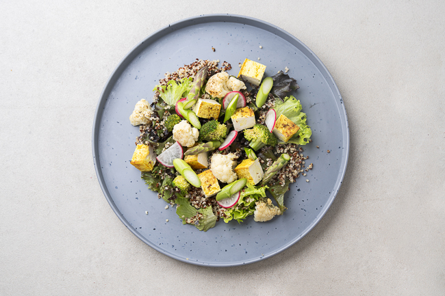 Lemon Tofu & Quinoa Spring Vegetable Salad